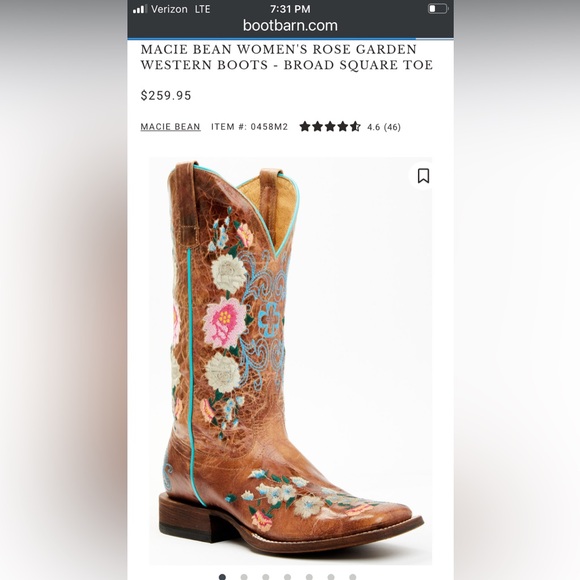Brand new, never worn Macie Bean cowboy boot! Size 8M - Picture 1 of 13